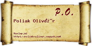 Poliak Olivér névjegykártya